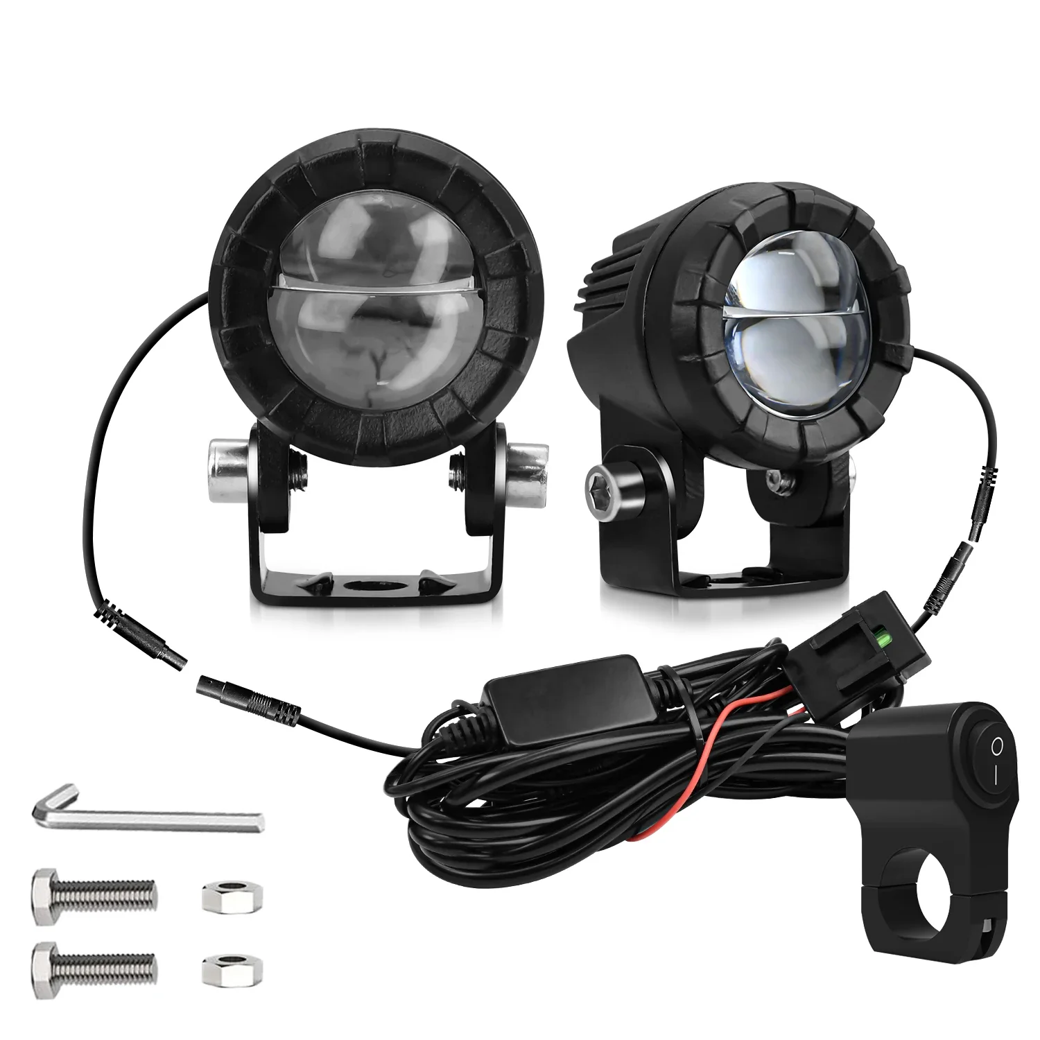 Lighthouse Motorcycle Headlights Fog Lamps Wiring Harness Set 3000k/4500k/6000k