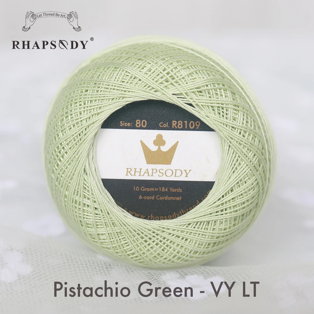 Rhapsody Größe 80 100% Ägyptische Baumwolle Doppelt Gesengter Mercerisierter Faden 10G 184 Yard Für Alle Nadelarbeiten Häkeln Zierknoten Stricken – Detail 33