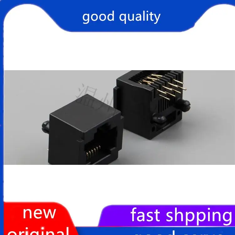 

10pcs original new RJ45 socket RJ52-5222-8P8C with ear 180 degree network interface 8-pin Registered jack mother seat