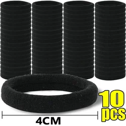 Black High Elastic Hair Bands - 500PCS Pack of Simple Ponytail Holders & Scrunchies Accessories (4CM - 01)