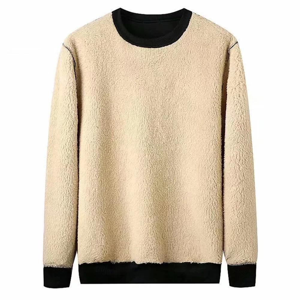 

Men's Winter Warm Fleece Lined T Shirt Thick Crew Neck Solid Basic Pullover Sweatshirt Thermal Comf Underwear Tops Clothing