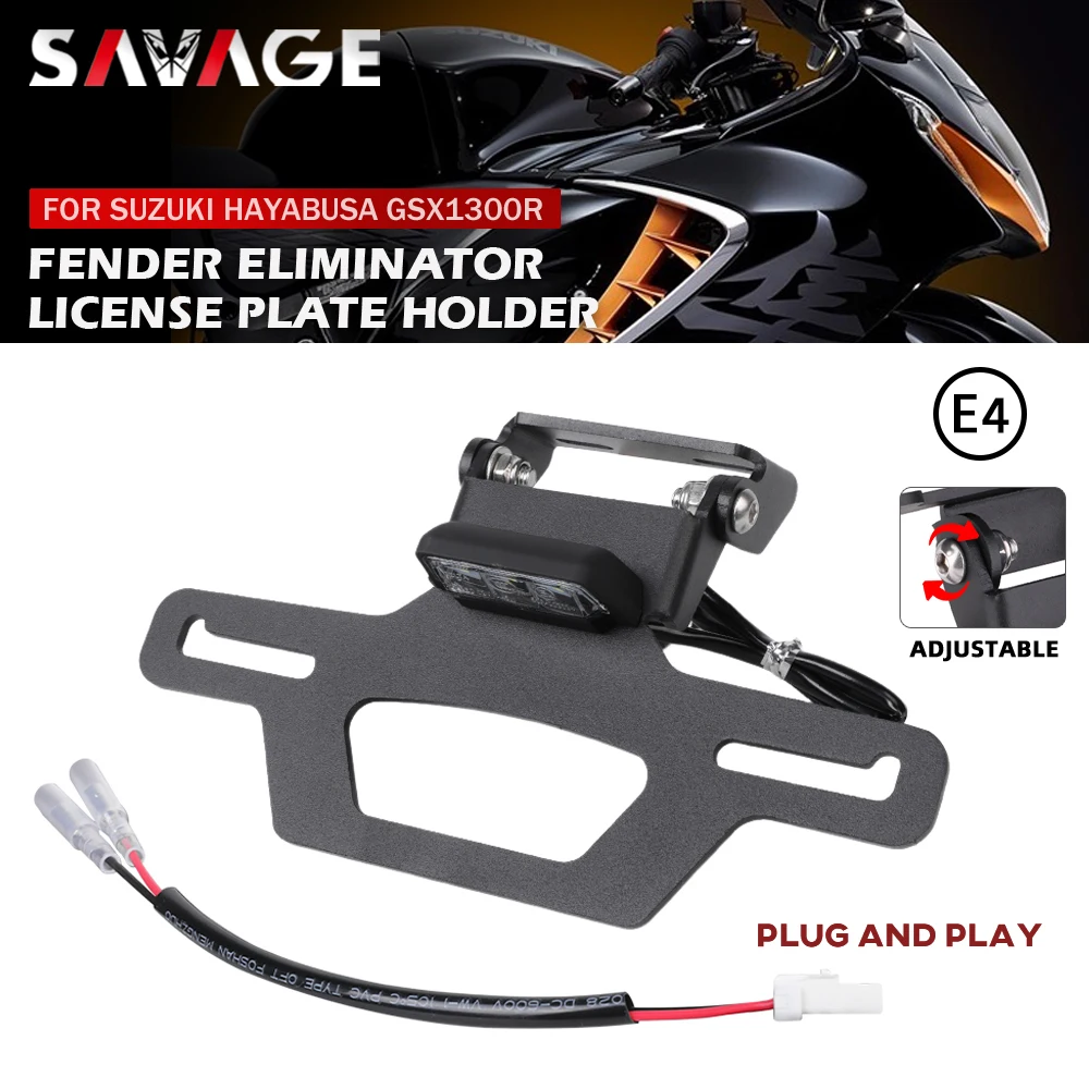 License Plate Holder Motorcycle License Plate Holder LED Light For SUZUKI GSX1300R HAYABUSA 2008-2025 GSX Motorcycle Accessories Tail Tidy Fender Eliminator