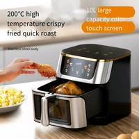 10L Smart Air Fryer Electric visual window Oil-free Air Fryer Automatic Household Kitchen 360°Baking Convection Oven Air Fryers 1