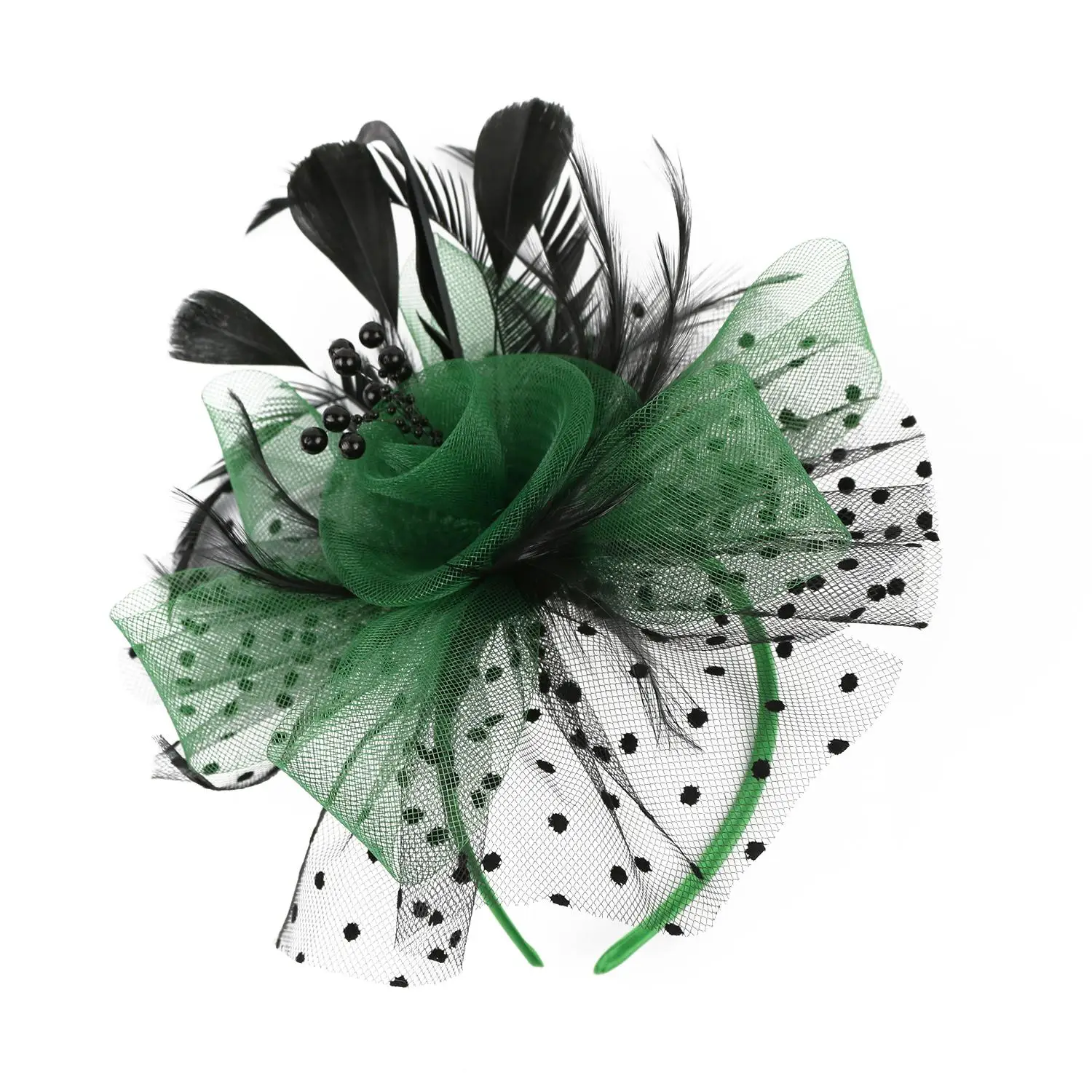 Elegant Mesh Flower Fascinator with Feather Accent for Weddings and Tea Parties