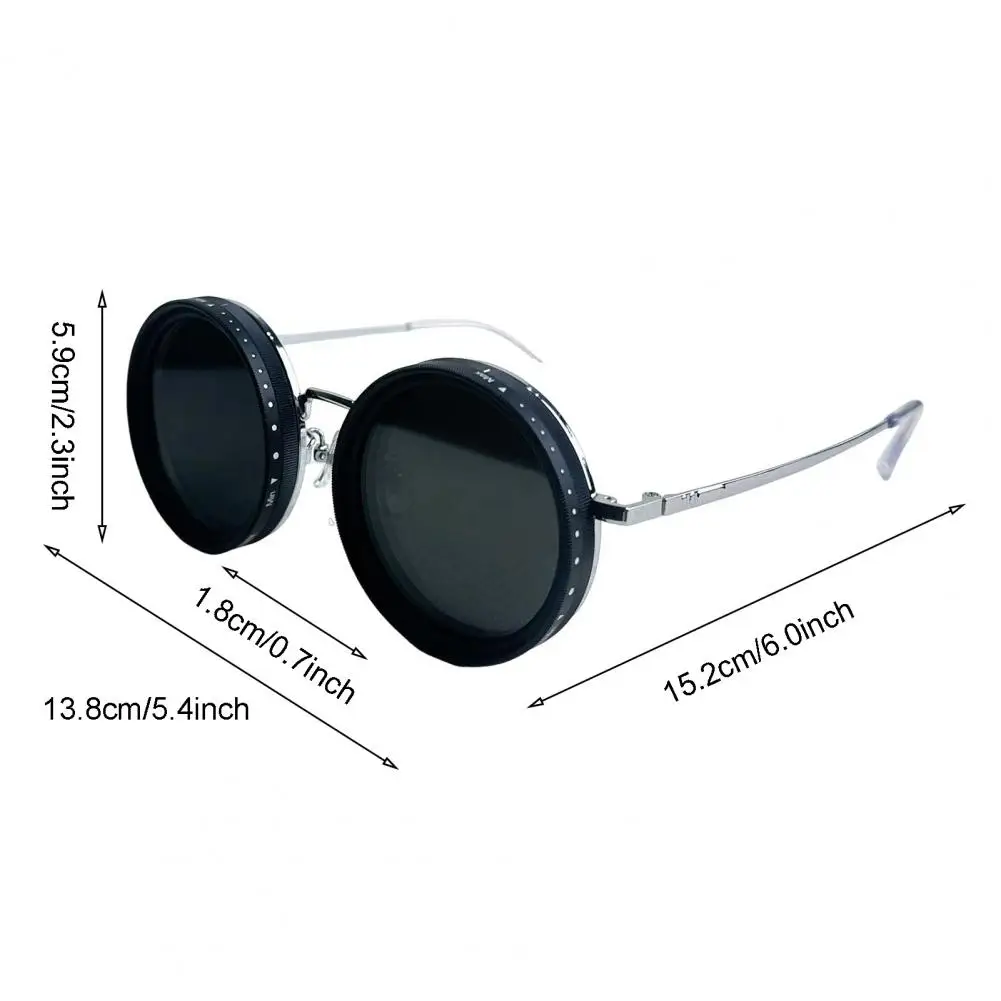 Round Polarized Sunglasses 1-9 Gears Adjustable Sun Glasses ND Filter Lenses Men Women Eyewear Handcrafted