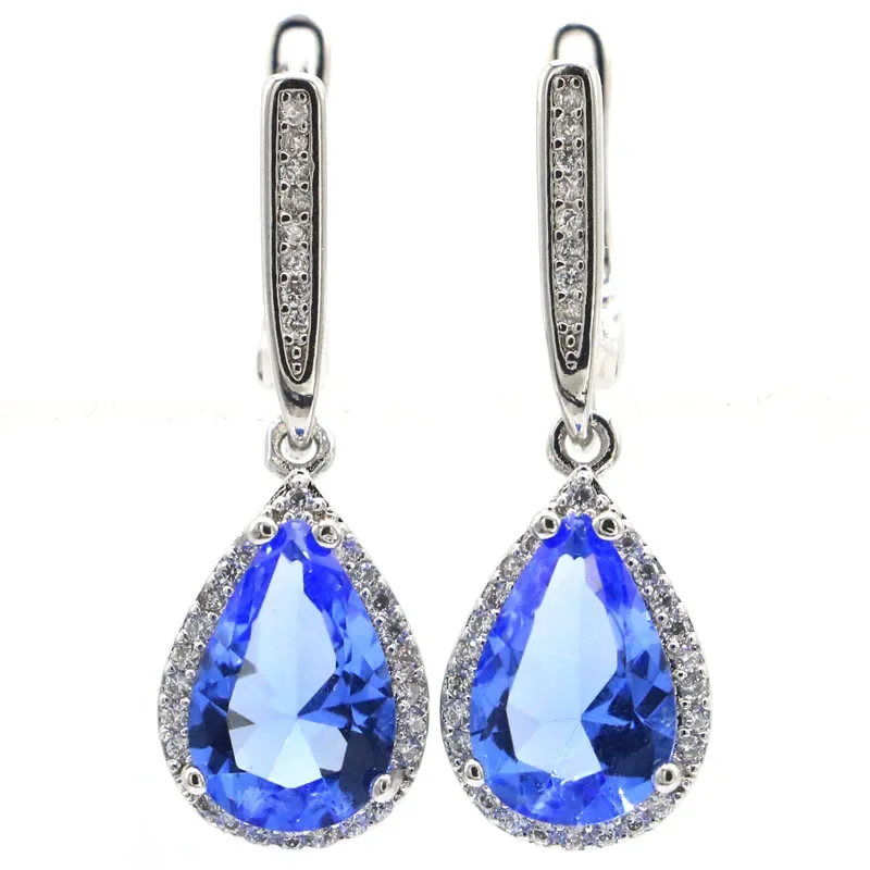 Buy 3 get 1 free 6g Customized 925 SOLID STERLING SILVER Earrings Aquamarine Tourmaline Alexandrite Topaz Zultanite Tanzanite Bl