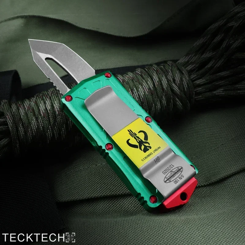 EXOCET KNIVES MICRO MINI TECH Knife Bounty Hunter Series Stonewashed D2 Blade CNC T6 High End EDC Self Defense Pocketknife 2