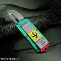 EXOCET KNIVES MICRO MINI TECH Knife Bounty Hunter Series Stonewashed D2 Blade CNC T6 High End EDC Self Defense Pocketknife 2