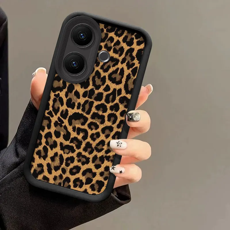 Leopard Print Shockproof Flexible Silicone Protective Phone Case