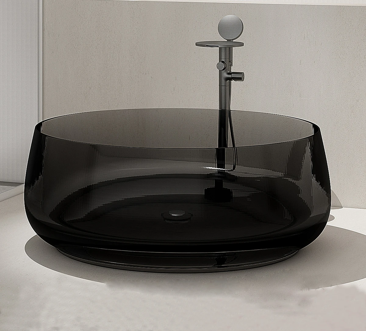 1400x1400x540mm New Design Resin Freestanding Bathtub Online Celebrity Colored Transparent Tub RS1055A 3