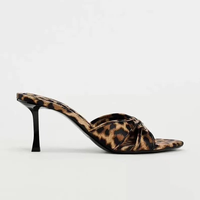 Sexy Ultra High Heel Leopard Print Women Sandals Fashion 2025