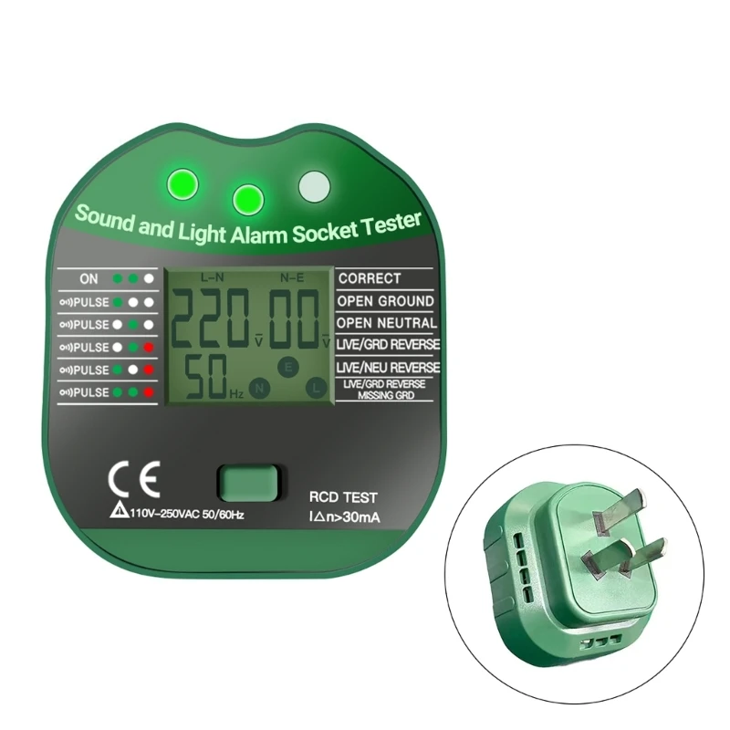 

Upgraded Socket Tester Circuit Testers RcdPlug Tester Mains Outlet Tester with LCDDisplay Digital Electrical Voltages