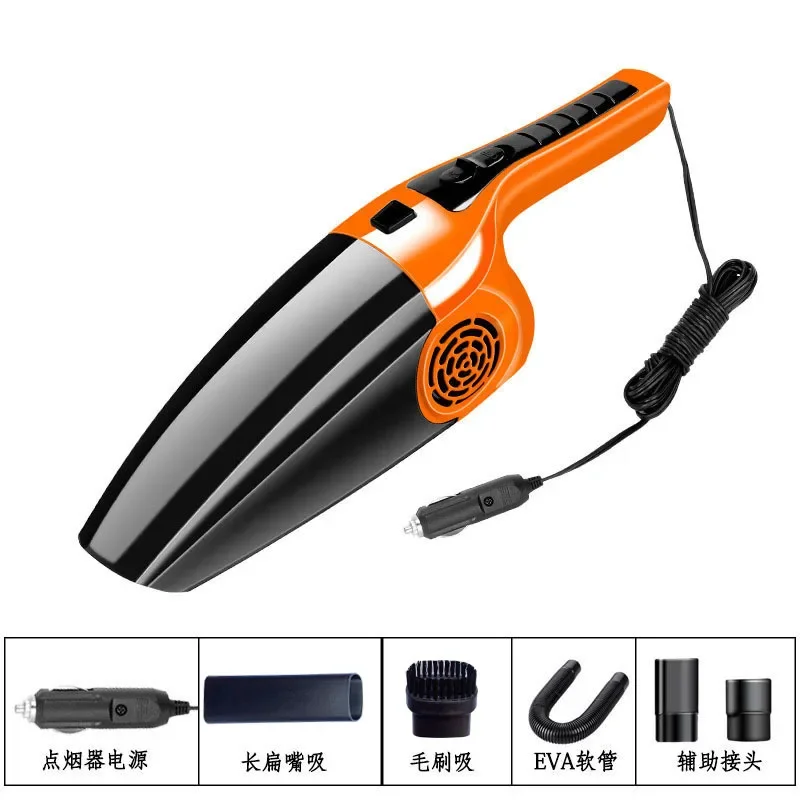Aspiradora portátil de mano de 12 V y 120 W para coche, potente, para limpiar el salpicadero del asiento en seco y húmedo, para accesorios de interior del coche