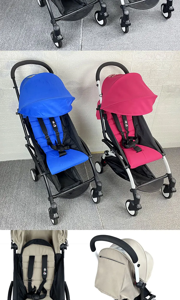 175 Degrees Stroller Hood & Mattress For Babyzen Yoyo2 Yoya Baby Stroller Accessories  With Back Zipper Pocket Cushion For Yoyo used baby strollers near me