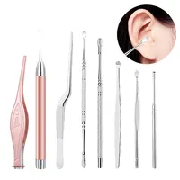 Ear Cleaner Set Earpick Ear Wax Remover Ear Spoon Curette Ear Cleaning Spiral Earpick Earwax Removal Ear Cleaner Kit with Light 2