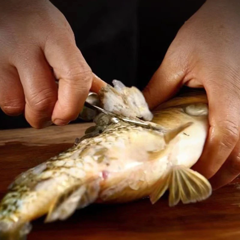 Fast Shrimp Sheller Fish Scales Peeler 6 In 1 Fish Double-headed Shrimp Line Cutter Stainless Steel Fish Cutting Cleaning Tool