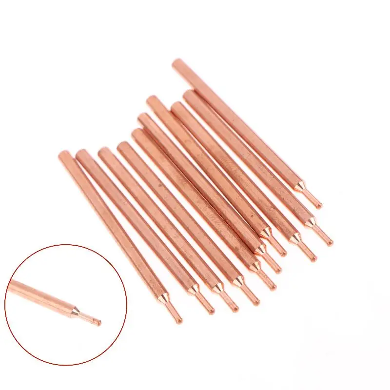 새로운 2/5/10Pcs 3MM 보라색 구리 산화물 전극 헤드 18650 전원 배터리 더블 헤드 스폿 용접 바늘
