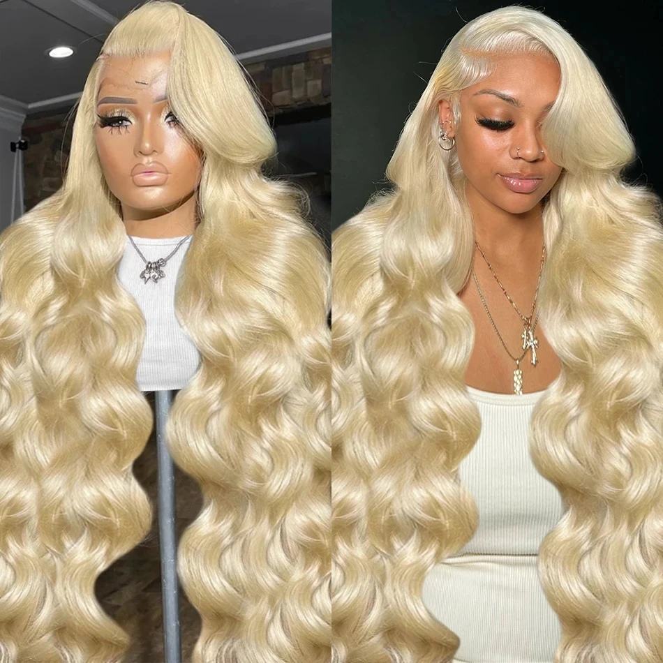 

38 Inch 13x4 Body Wave 613 Honey Blonde Lace Front Human Hair Wig Brazilian Colored 13x6 Transparent Lace Frontal Wigs for Women