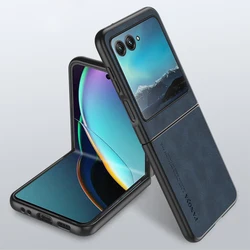 Elegant PU Leather Matte Case - Premium Protection for Moto Razr 4 (Blue)