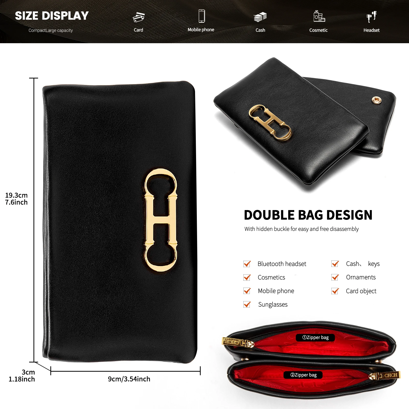 تصميم فاخر جديد 2024 حقيبة يد نسائية ذات تصميم مست...