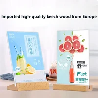 Acrylic Transparent Display Holders A6 A5 A4 Beechwood Double Side Picture Frame Table Top Photo Frame Menu Table Cards Restaura 1