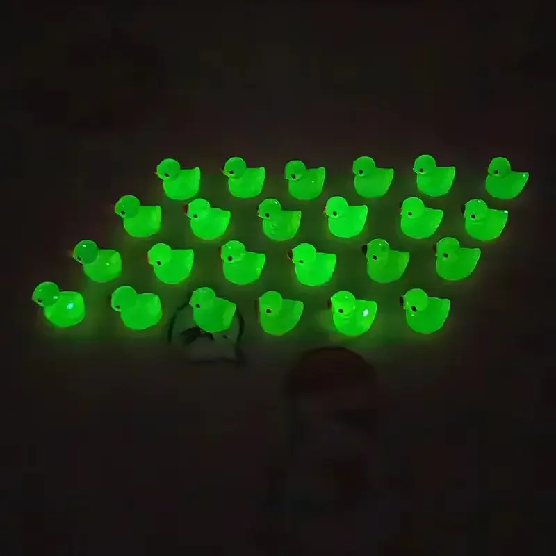 Miniature Duck Figurines 100/50Pcs Yellow Ducks Luminous Ornament For Fairy Garden Landscape Home Decor