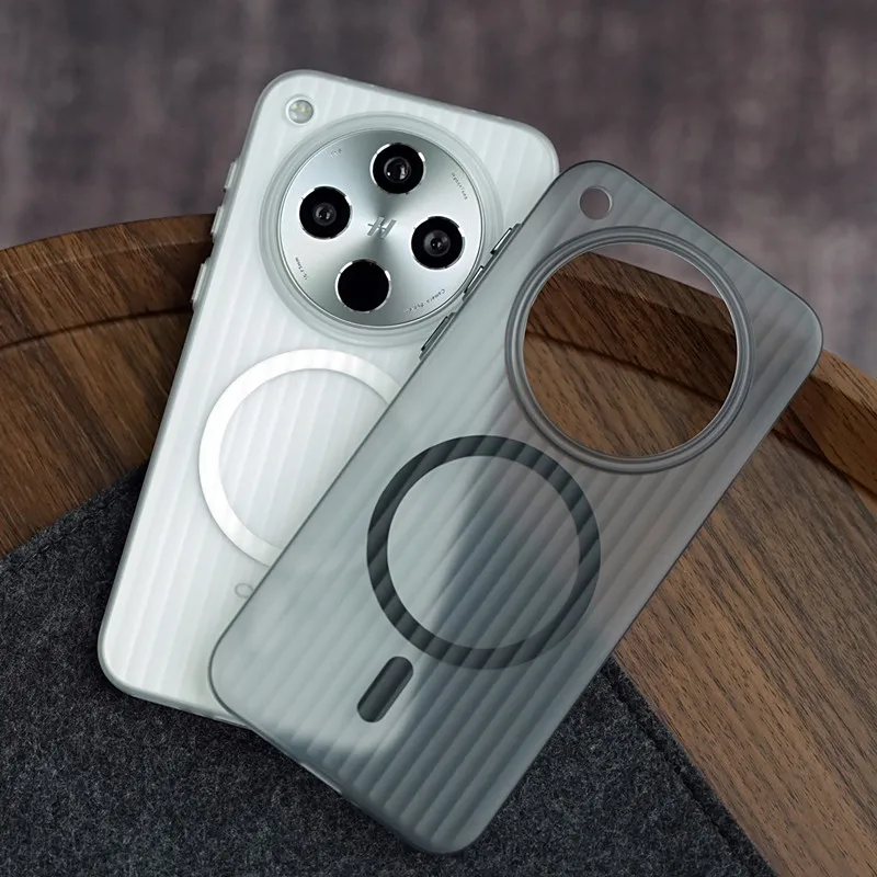 Matte Hard PC Ultra Slim Corrugated Shockproof Magnetic Clear Back Case