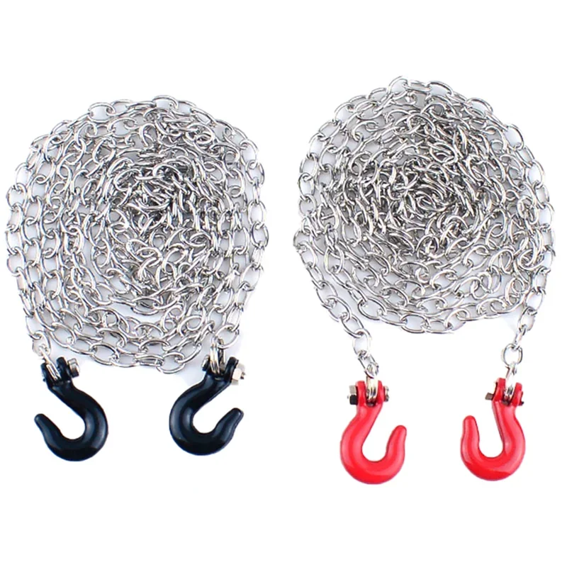 Corde de traction enroulée autour du crochet de remorquage métallique pour RC Crawler 1/10, vue détaillée.