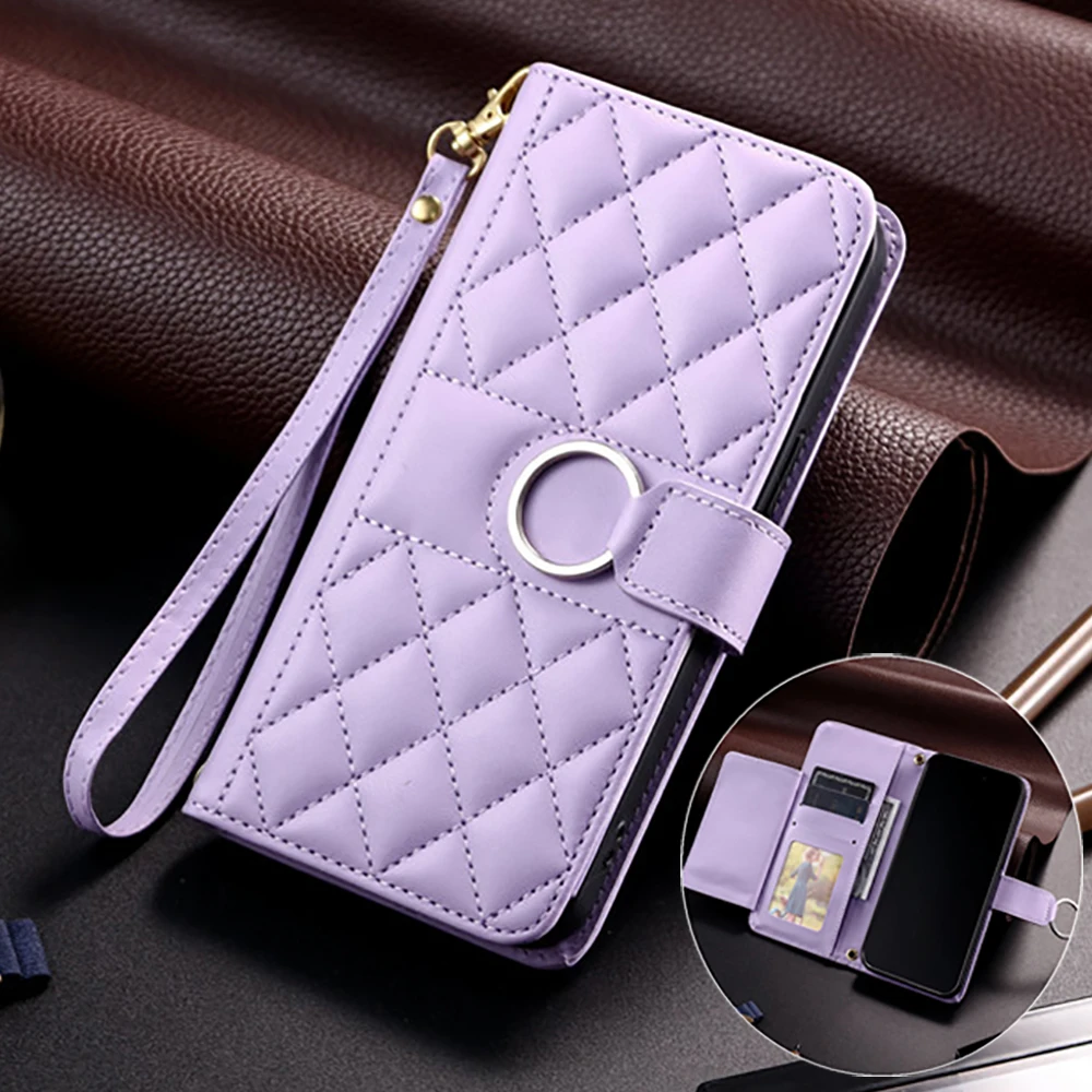 Luxury Crossbody Leather Book Case - Premium Smartphone Protection Cover