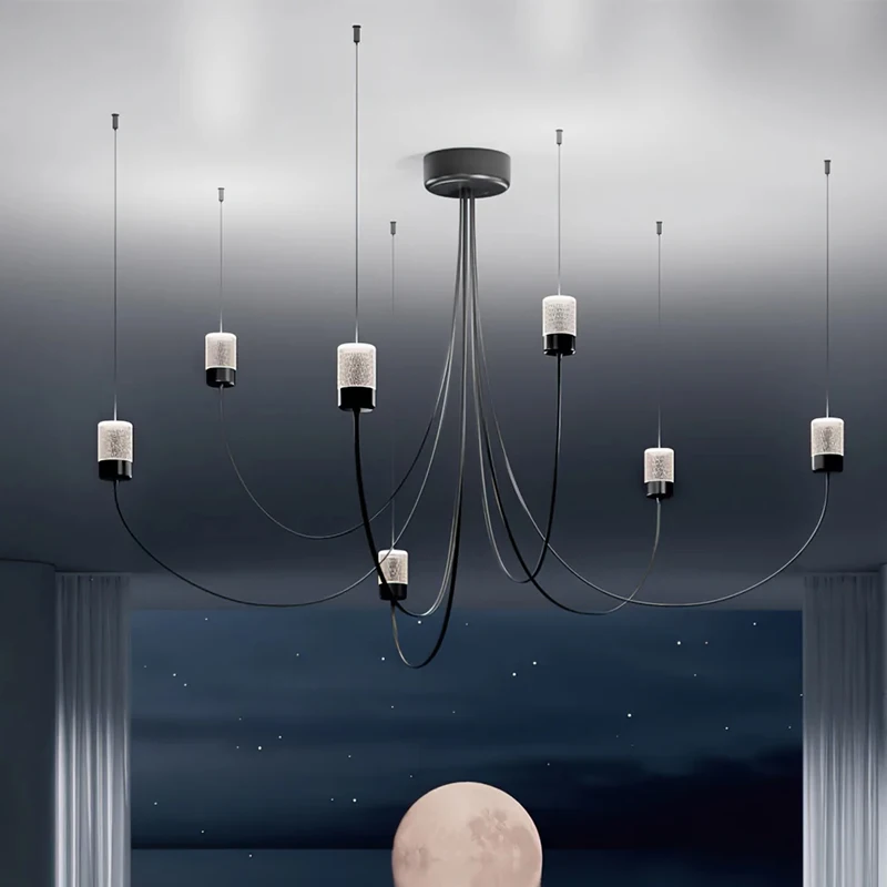 

Decoration of Living Room and Staircase G4 Chandeliers Art Exhibition Hall LED Lighting Fixtures for Hotel Lobby Duplex Building