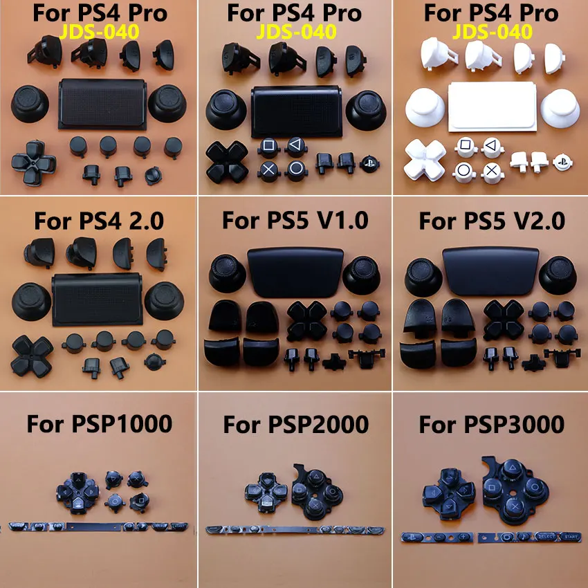 Joystick Cap Touch D Pad R1 L1 R2 L2 Tasto Di Direzione Ab Xy Set Completo Pulsanti Per Ps4 Pro Slim Ps5 Psp 1000 2000 3000 Controller