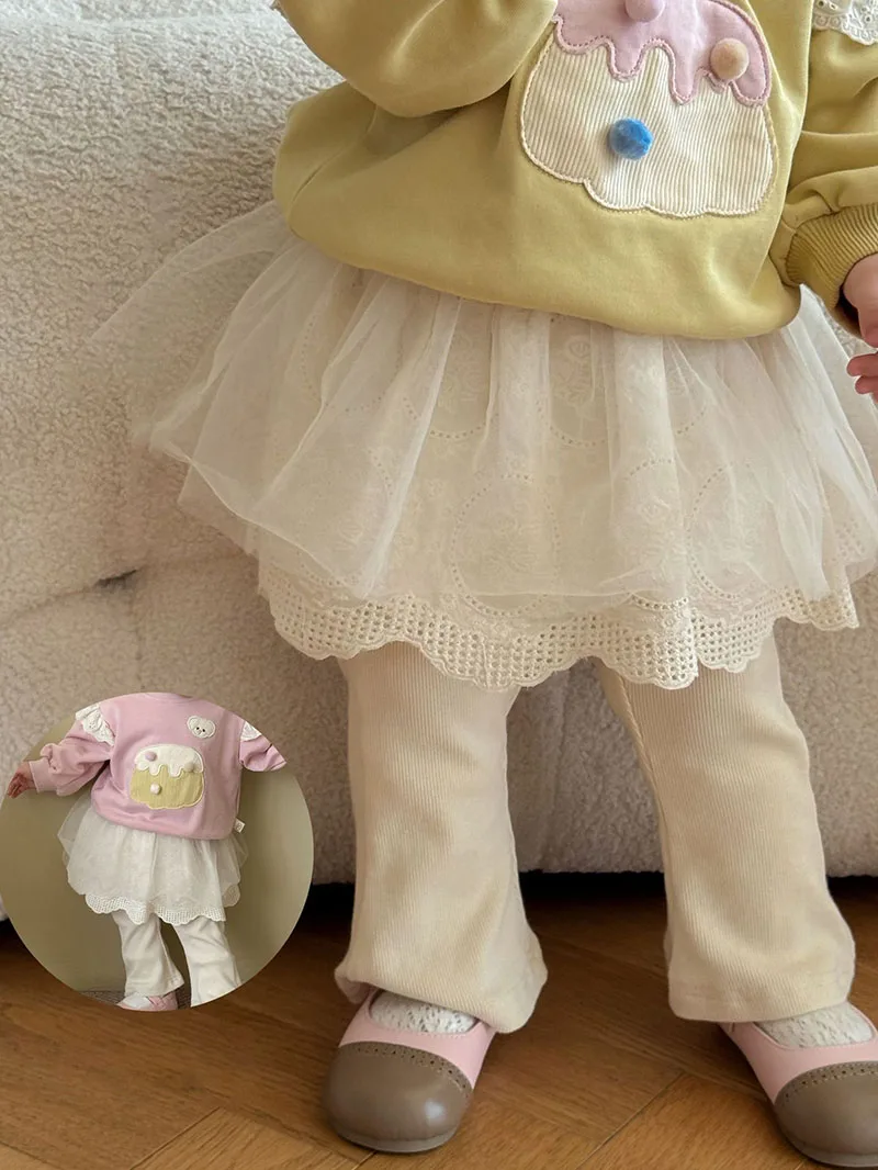 Girls Autumn Leggings with Mesh Skirt