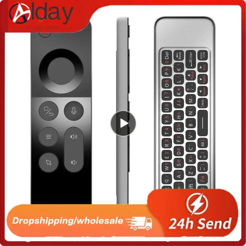 

2.4G Wireless Mini Air Mouse Gyroscope IR Learning Smart Voice Remote Control With Full Keyboard For Android TV BOX PC