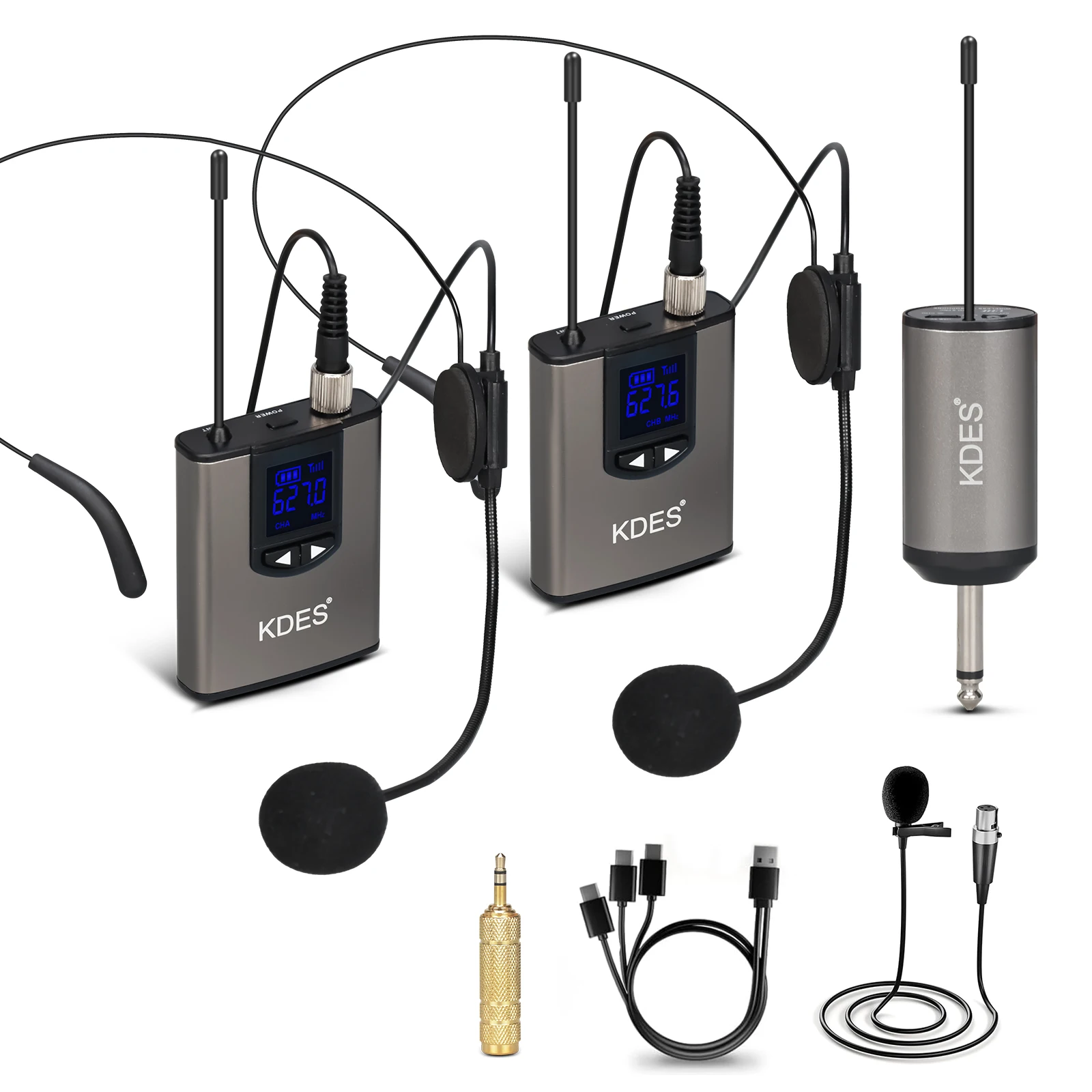نظام ميكروفون لاسلكي مزدوج KDES، يتضمن ميكروفون سم...