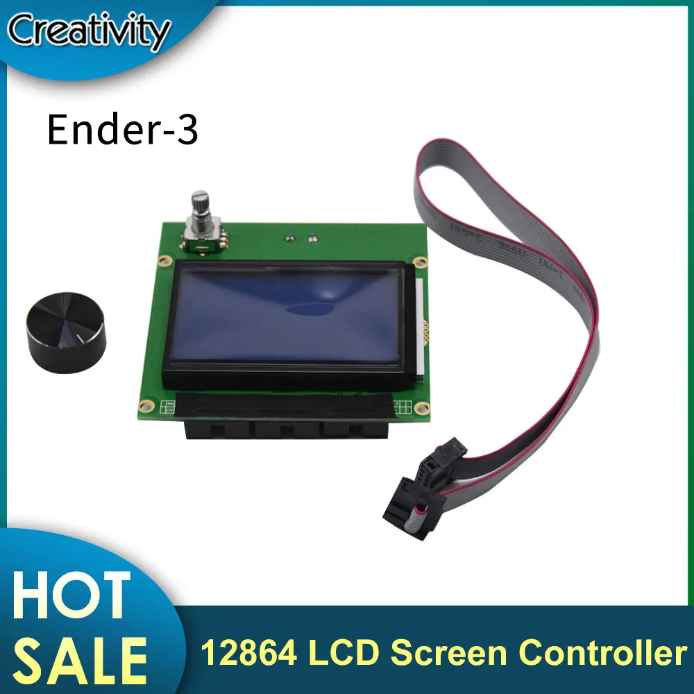 12864 LCD Screen Controller RAMPS 1.4 Display Blue Screen+Cable For Ender 3 CR-10 CR-10S 3D Printer Parts