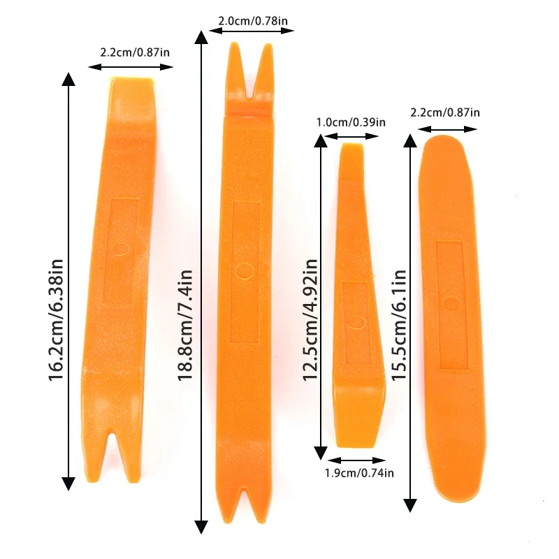 4X CAR TRIM REMOVAL TOOL KIT PANEL DOOR PRY DASH PLASTIC INTERIOR RADIO CLIP SET - Image 5