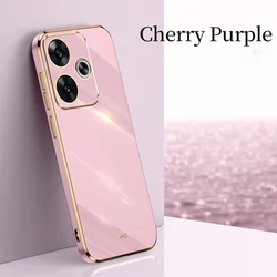 High-Quality Soft TPU Anti-Fingerprint Camera Protection Case Cover for Poco F6 (Cherry Purple)
