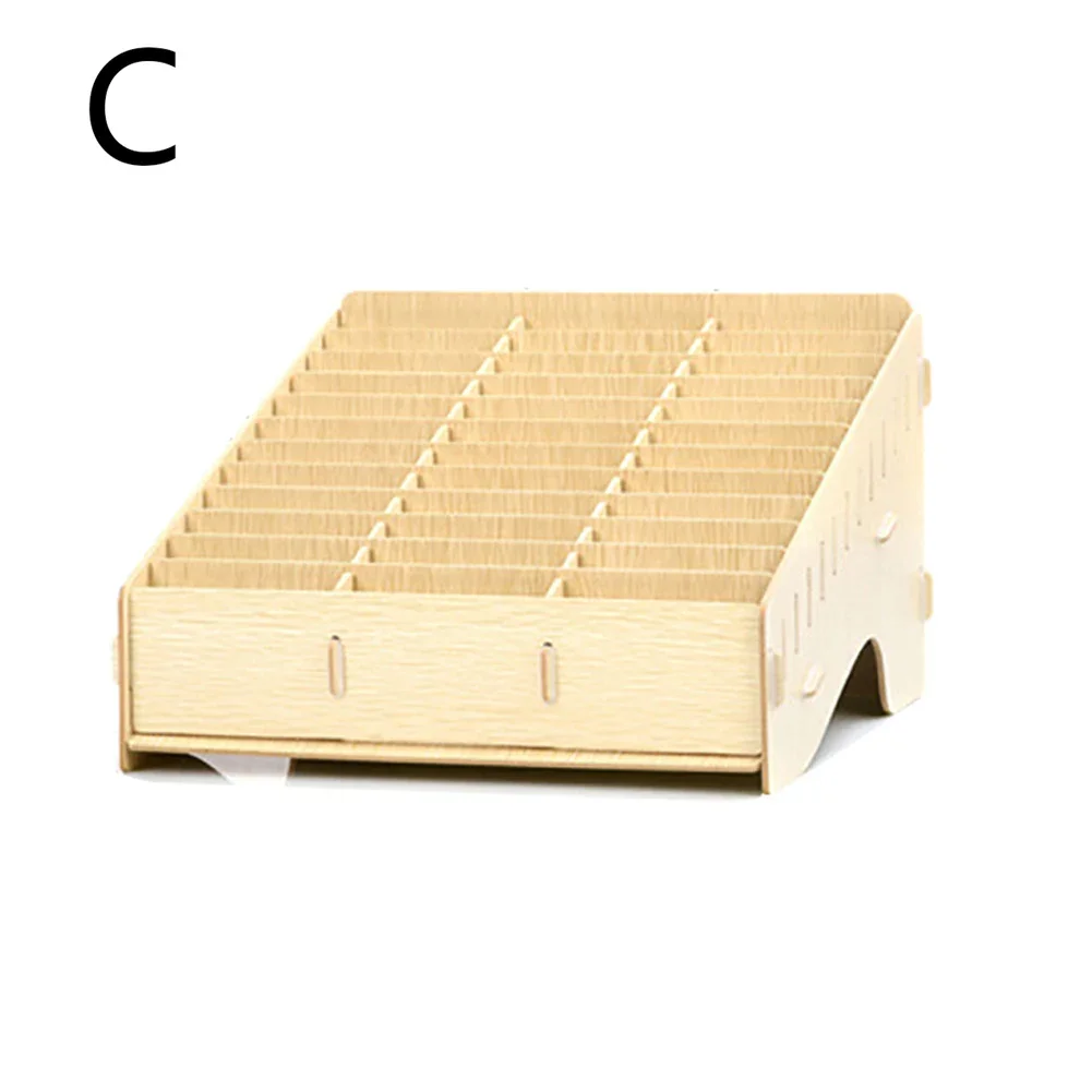 Wooden Mobile Phone Management Storage Box Creative Desktop Office Meeting Finishing Grid Multi Cell Phone Rack Shop Display