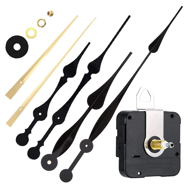 High Torque Long Shaft Quartz Movement with 3 Different Pairs of Hands DIY Clock Repair Kit Mechanism Replacement 31Mm |