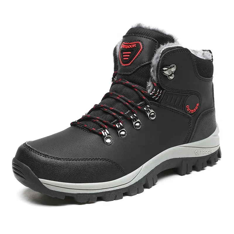 Men's Boots Thick Non-slip Warm Men's Snow Boots Short Plush Outdoor Walking Durable Men's Cotton Ankle Boots Laddy Sports Shoes