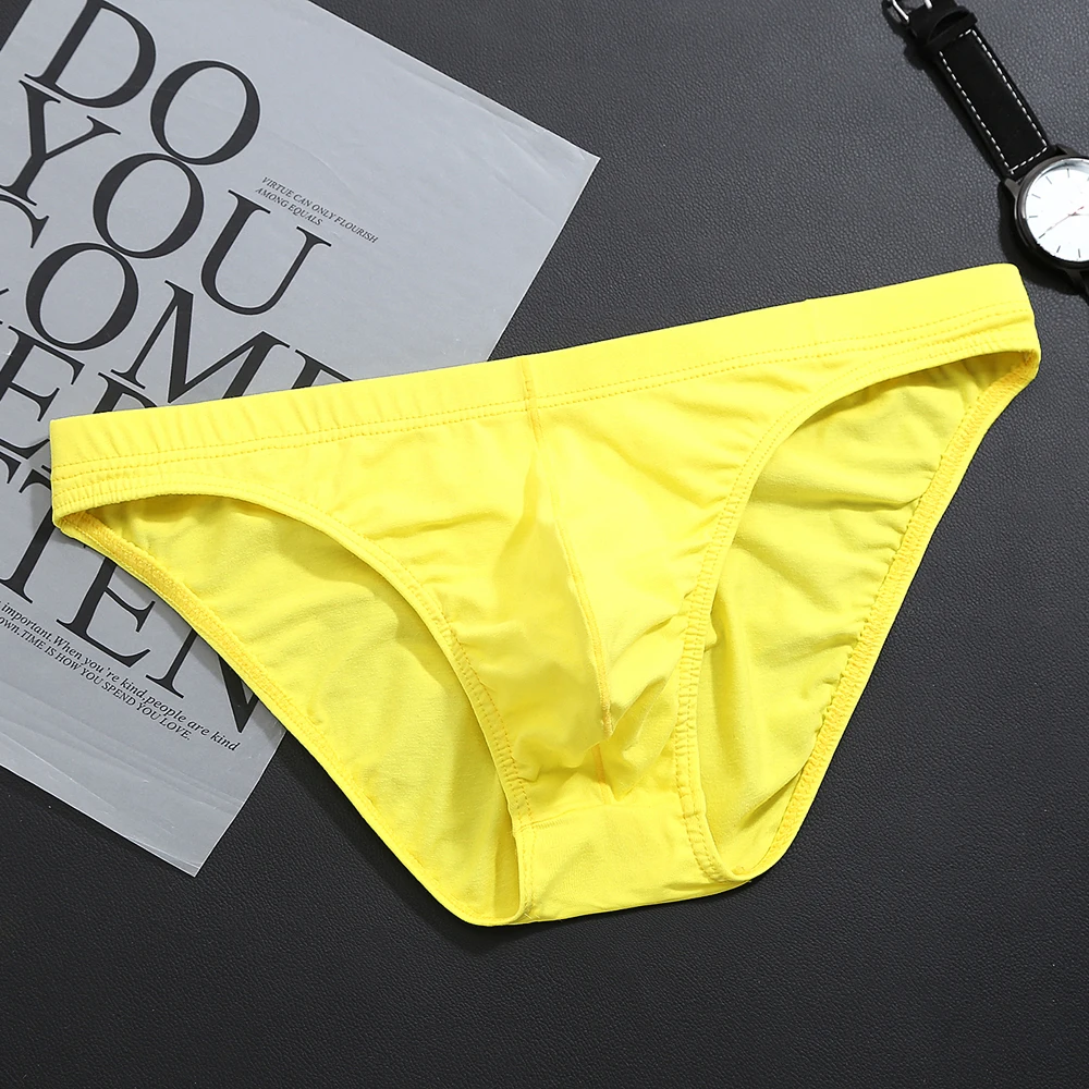 

1pc Men's Sexy Panties Solid Color Breathable Low Waist U-Convex Pouch Briefs Shorts Man Lingerie Underwear Underpants
