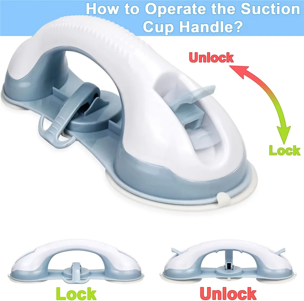 40kg-110kg Bathroom Suction Cup Shower Handle Safety Anti Slip Handrail Support Bar For Elderly Bath Shower Accessories Grab Bar bathroom handrail shower handle grab bars