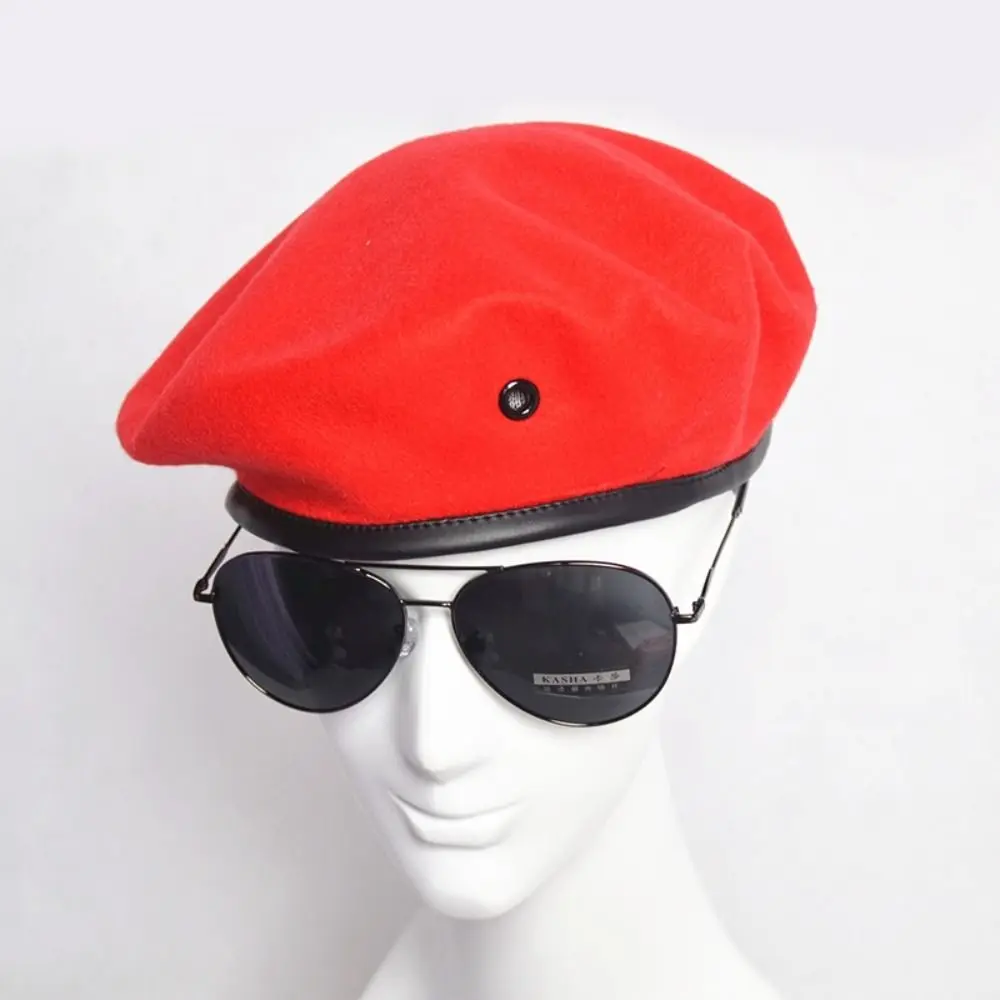 Unisex Verstellbare Baskenmütze Einfarbig für Cosplay Uniform Kappe Lässige Erwachsenen-Malermütze Sicherheitsmütze – Detail 6