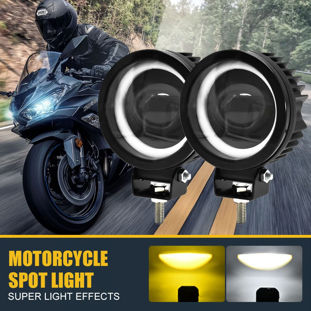 

Motorcycle Headlight 6000LM High Brightness LED Fog Lights 9-30V Waterproof Modified Light Bulbs Motorcycle Auxiliary Spotlights