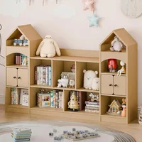 Castle Shape Children's Bookshelf,Kids Toy StorageOrganizer Kids Bookcase Display CaseMultifunctional Storage Cabinet Bookshelf 2