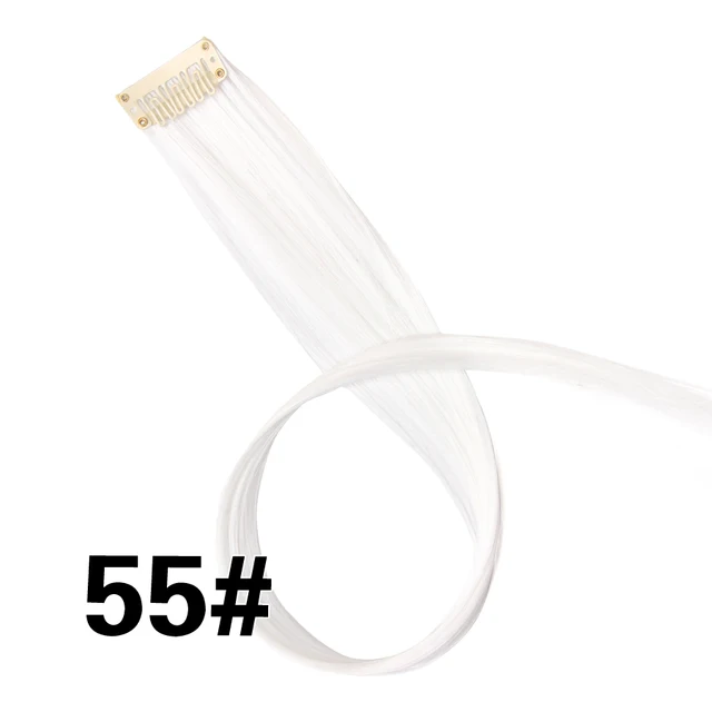 Leeons Synthetic Hair Extensions With Clip Heat Resistant Hair Extensions Rainbow Hair For Kids And Women Wavy Style 20 Inch 55