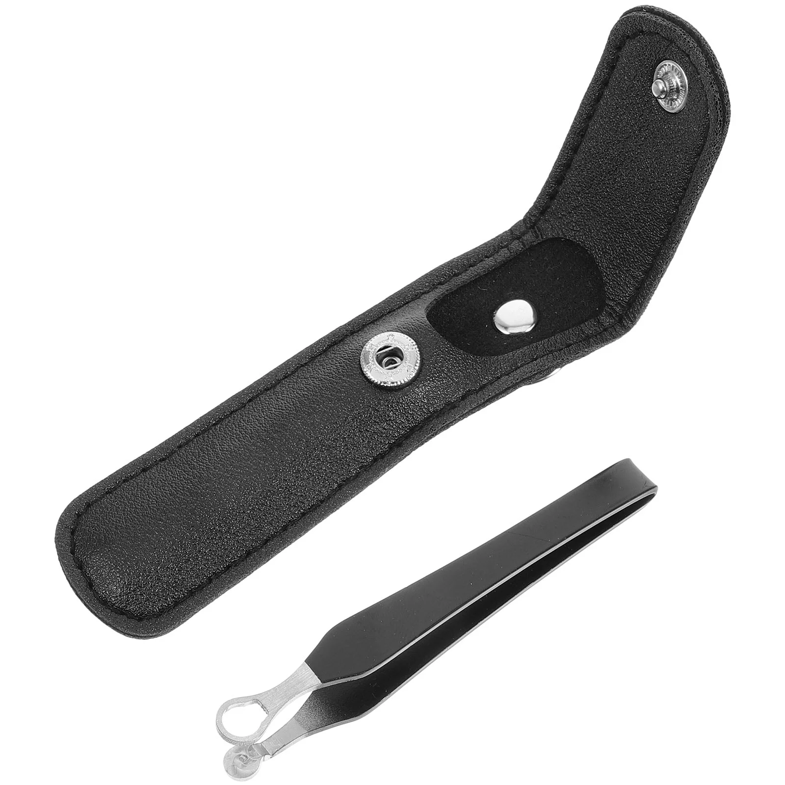 남성용 스테인리스 스틸 라운드 헤드 푸시 타입 코 헤어 클립, 링 클리퍼, 수염 및 트리머, 눈썹 (블랙 + 케이스) 도구