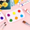 2/8/12/20/50/100 Pcs White Plastic Paint Palette 6 Well Watercolor Palette Rectangular Paint Tray Paint Mixing Palette 6