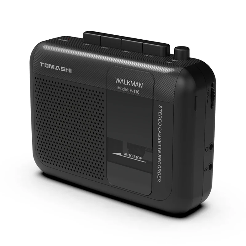 Cassette Player TOMASHI F-116 Portable Stereo Cassette Player Tape Recorder Walkman with Microphone,Headphone Jack,Built-in Speaker cassette player