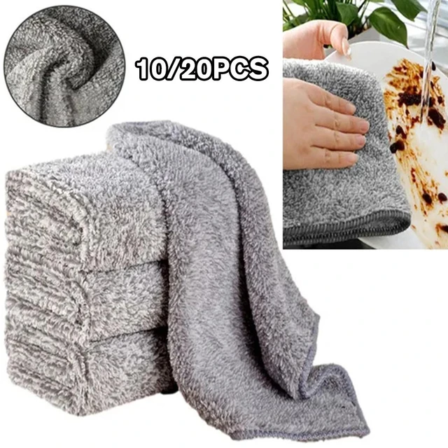 20pcs Kitchen Dish Cloths Soft Absorbent Dish Rag Reusable Dish Towels  Household Washable Cleaning Cloth Housework Clean Towel Kitchen Cleaning